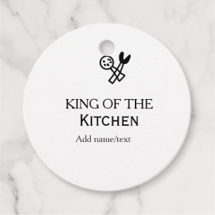 Koning van de keuken chef koken voeg naam kroon to bedankjes labels