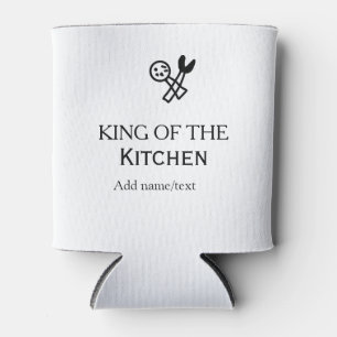 Koning van de keuken chef koken voeg naam kroon to blikjeskoeler