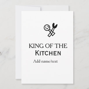Koning van de keuken chef koken voeg naam kroon to kaart