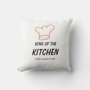 Koning van de keuken chef koken voeg naam kroon to kussen