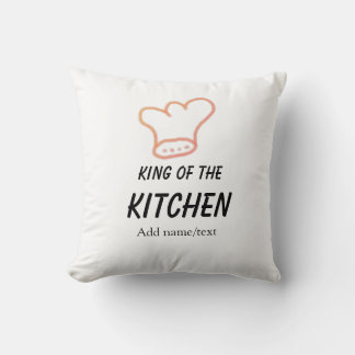 Koning van de keuken chef koken voeg naam kroon to kussen