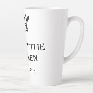 Koning van de keuken chef koken voeg naam kroon to latte mok