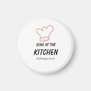 Koning van de keuken chef koken voeg naam kroon to magneet
