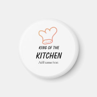 Koning van de keuken chef koken voeg naam kroon to magneet