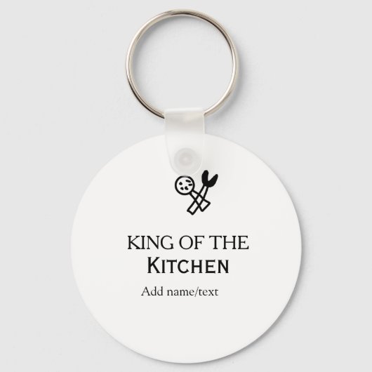 Koning van de keuken chef koken voeg naam kroon to sleutelhanger (Voorkant)