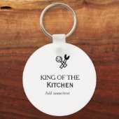 Koning van de keuken chef koken voeg naam kroon to sleutelhanger (Voorkant)