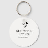 Koning van de keuken chef koken voeg naam kroon to sleutelhanger (Achterkant)