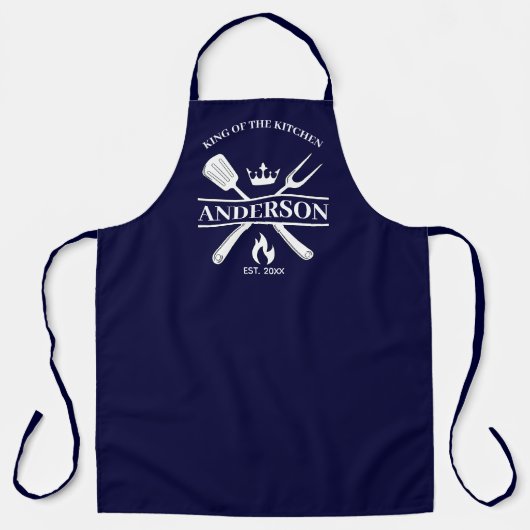 Koning van de keuken gepersonaliseerde BBQ Schort (Voorkant)