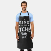 Koning van de Keuken Kroon – Grappige Foodie Zwart Schort (Gedragen)