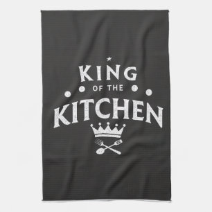 Koning van de Keuken Kroon – Grappige Foodie Zwart Theedoek