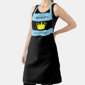 Koning van de keuken naam kroon blauw schort (Insitu)