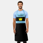 Koning van de keuken naam kroon blauw schort (Gedragen)