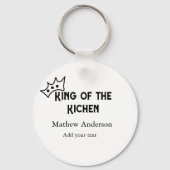 Koning van de keuken voeg naam chef bakkerij koken sleutelhanger (Achterkant)