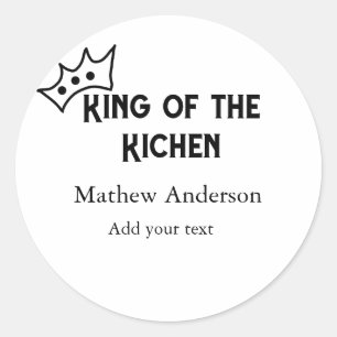Koning van de keuken voeg naam chef-kok bakkerij k ronde sticker