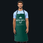 Koning van de Keukenfoedie Mannen gepersonaliseerd Schort<br><div class="desc">Perfect geschenk voor je vader,  opa,  broer of een belangrijk man in je leven die graag koken! Groen Schort. Maak uw eigen systeem eenvoudig aan uw wensen!</div>