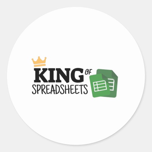 Koning van de klassieke ronde sticker van spreadsh (Voorkant)