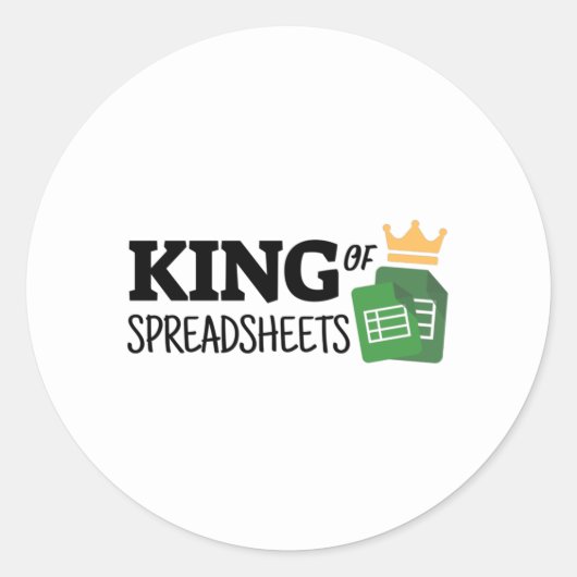 Koning van de klassieke ronde sticker van spreadsh (Voorkant)