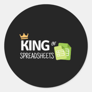 Koning van de klassieke ronde sticker van spreadsh