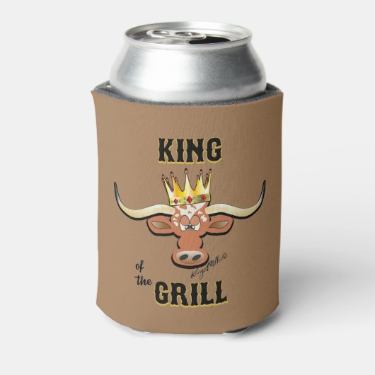 Koning van de Koelbox van de grill - Longhorn Stee Blikjeskoeler (Blikje Achterkant)