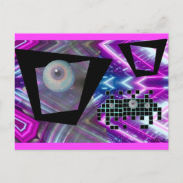 Koning van de Nieuwe Vaporwave Invasie Briefkaart