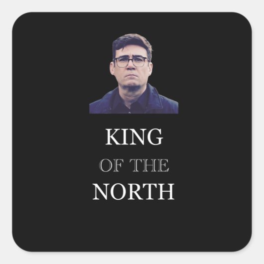 koning van de noord - grappige Andy Burnham Vierkante Sticker (Voorkant)