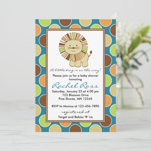 Koning van de Oerwoud Baby Shower-uitvindingen │ B Kaart (Staand voorkant)