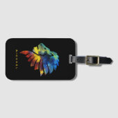 Koning van de oerwoud waterverf monogram leeuw bagagelabel (Voorkant (horizontaal))