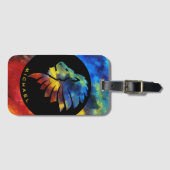 Koning van de oerwoud waterverf monogram leeuw bagagelabel (Voorkant (horizontaal))