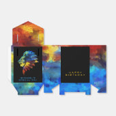 Koning van de oerwoud waterverf monogram leeuw bedankdoosjes (Uitgevouwen)