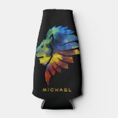 Koning van de oerwoud waterverf monogram leeuw flesjeskoeler (Voorkant)