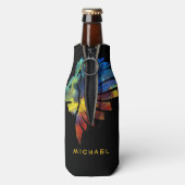 Koning van de oerwoud waterverf monogram leeuw flesjeskoeler (Fles Achterkant)