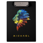 Koning van de oerwoud waterverf monogram leeuw klembord (Voorkant)