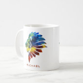 Koning van de oerwoud waterverf monogram leeuw koffiemok (Voorkant links)