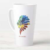 Koning van de oerwoud waterverf monogram leeuw latte mok (Linkerhoek)