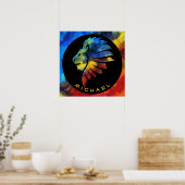 Koning van de oerwoud waterverf monogram leeuw poster (Keuken)