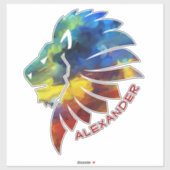 Koning van de oerwoud waterverf monogram leeuw sticker (Vel)