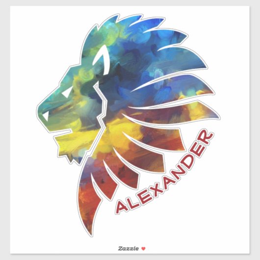 Koning van de oerwoud waterverf monogram leeuw sticker (Vel)