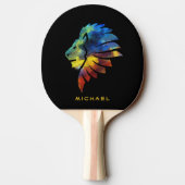 Koning van de oerwoud waterverf monogram leeuw tafeltennisbatje (Achterkant)