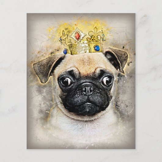 Koning van de Pug Honden, Grappige Hond, Pug Liefh Flyer (Voorkant)