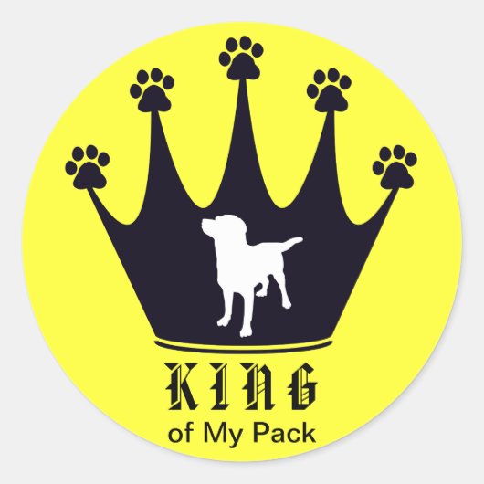 Koning van de roedel ronde sticker (Voorkant)