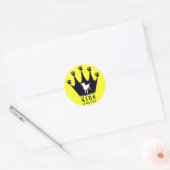 Koning van de roedel ronde sticker (Envelop)