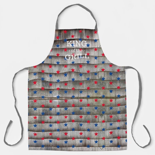 Koning van de roodblauwe sterren van de Grill Schort (Voorkant)