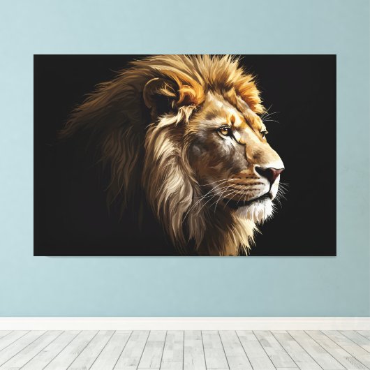 Koning van de Savannah Canvas Afdruk (Insitu (Houten vloer))