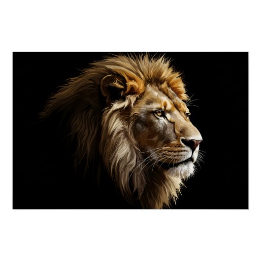 Koning van de Savannah Glanzend Perfect Poster (Voorkant)