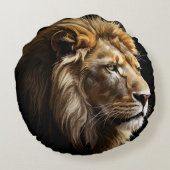 Koning van de Savannah Glossy Rond Kussen (Achterkant)