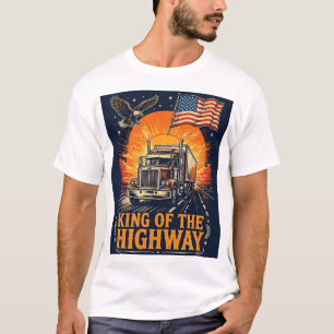 Koning Van De Snelweg Vrachtwagenchauffeur Papa Vr T-shirt