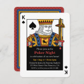 Koning van de Spades Poker Night Housewarming Part Kaart (Voorkant / Achterkant)