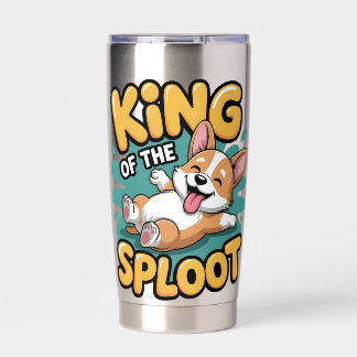 Koning van de Sploot Grappige Hond Liggende Pose C Geïsoleerde Drinkbeker