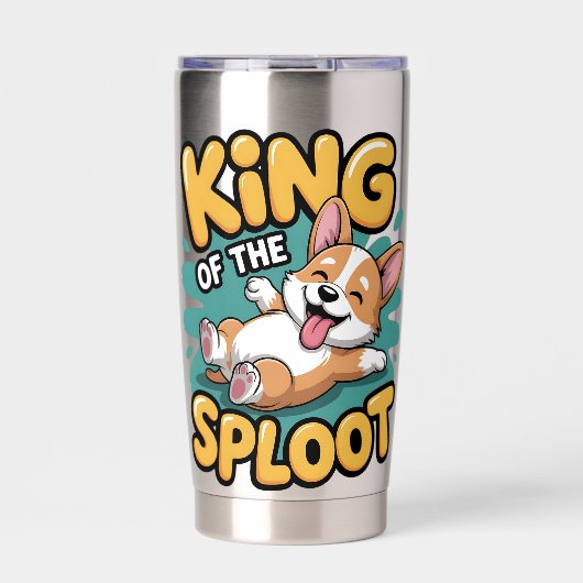 Koning van de Sploot Grappige Hond Liggende Pose C Geïsoleerde Drinkbeker (Voorkant)