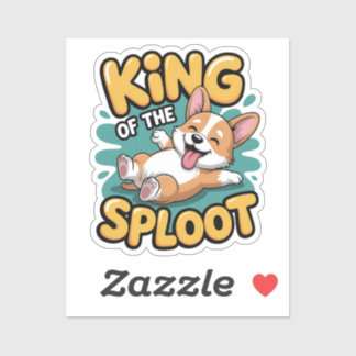 Koning van de Sploot Grappige Hond Ligt in een Gra Sticker